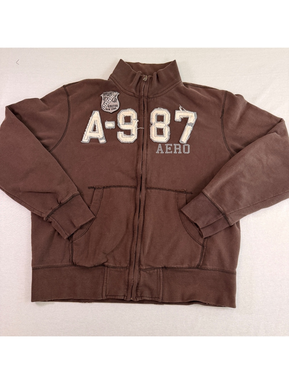 Aeropostale Vintage Y2K Brown Full Zip Jacket Mens XL A-9 87